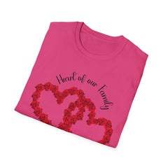 Heart of Our Family T-Shirt - Floral Love Design
