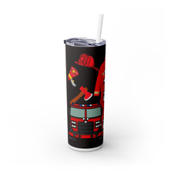 Firefighter Skinny Tumbler with Straw - 20oz - Bold Black Design