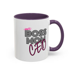 Boss Mom CEO Accent Coffee Mug - Stylish 11oz & 15oz Ceramic Cup for Empowered Women
