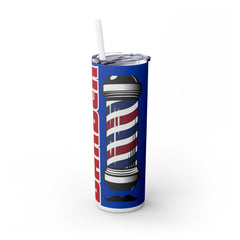 Barber-Themed 20oz Skinny Tumbler with Straw