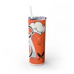 Chef Themed Skinny Tumbler with Straw, 20oz