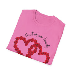 Heart of Our Family T-Shirt - Floral Love Design
