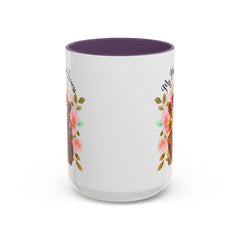 Mom's Lioness Accent Coffee Mug - Floral Design, Mother's Day Gift, 11oz & 15oz