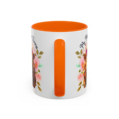 Mom's Lioness Accent Coffee Mug - Floral Design, Mother's Day Gift, 11oz & 15oz