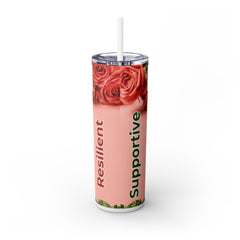 Mom Appreciation Skinny Tumbler with Straw - 20oz, Loving & Supportive Gift for Mother's Day
