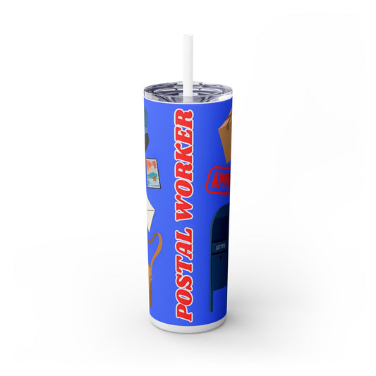 Postal Worker Skinny Tumbler with Straw