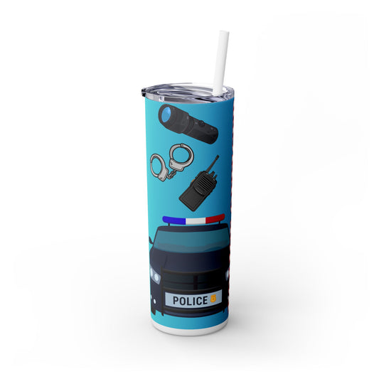 Police Officer Slim Tumbler with Straw
