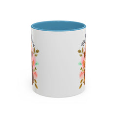 Mom's Lioness Accent Coffee Mug - Floral Design, Mother's Day Gift, 11oz & 15oz