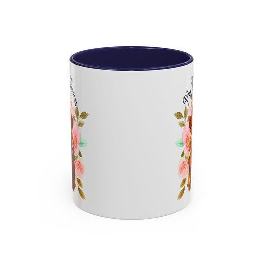 Mom's Lioness Accent Coffee Mug - Floral Design, Mother's Day Gift, 11oz & 15oz