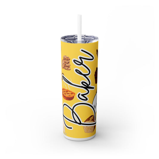 Baker Skinny Tumbler with Straw - 20oz