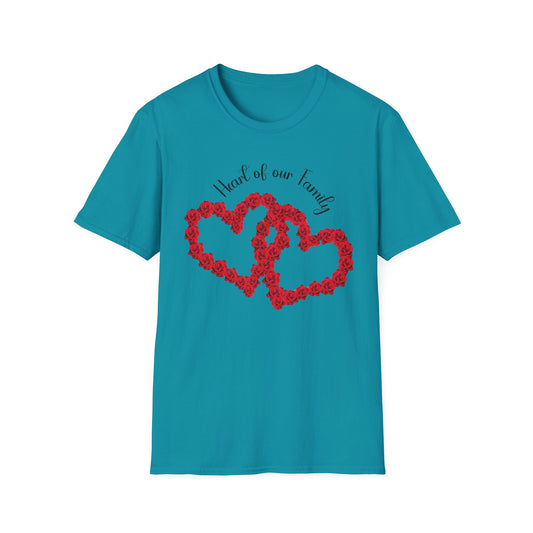 Heart of Our Family T-Shirt - Floral Love Design