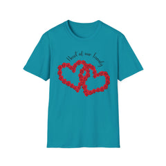 Heart of Our Family T-Shirt - Floral Love Design