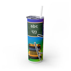 Colorful Teacher Skinny Tumbler with Straw - 20oz Personalized Gift for Educators