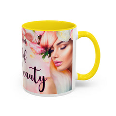Inspirational Beauty Accent Coffee Mug - Be Your Own Kind of Beauty