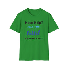 Need Help? Call The Lord Unisex Softstyle T-Shirt | Inspirational Faith Tee