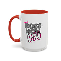 Boss Mom CEO Accent Coffee Mug - Stylish 11oz & 15oz Ceramic Cup for Empowered Women