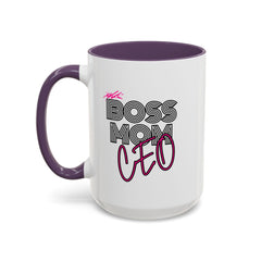 Boss Mom CEO Accent Coffee Mug - Stylish 11oz & 15oz Ceramic Cup for Empowered Women