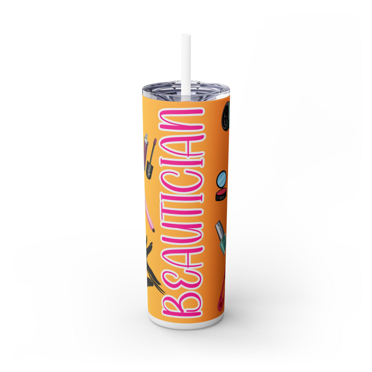 Stylish Beautician 20oz Skinny Tumbler with Straw - Perfect Gift for Beauty Lovers