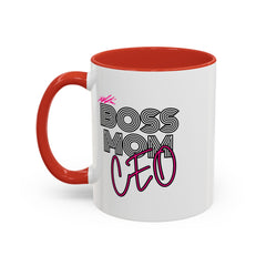 Boss Mom CEO Accent Coffee Mug - Stylish 11oz & 15oz Ceramic Cup for Empowered Women
