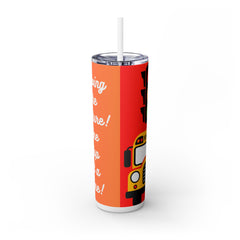 School Bus Driver Skinny Tumbler with Straw - 20oz Travel Mug for Bus Drivers