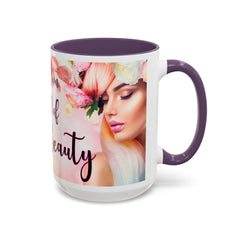 Inspirational Beauty Accent Coffee Mug - Be Your Own Kind of Beauty