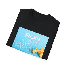 Run Lift Repeat Motivational Gym Tee