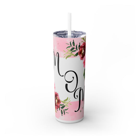 Stylish Floral Skinny Tumbler with Straw - Perfect Gift for Mom