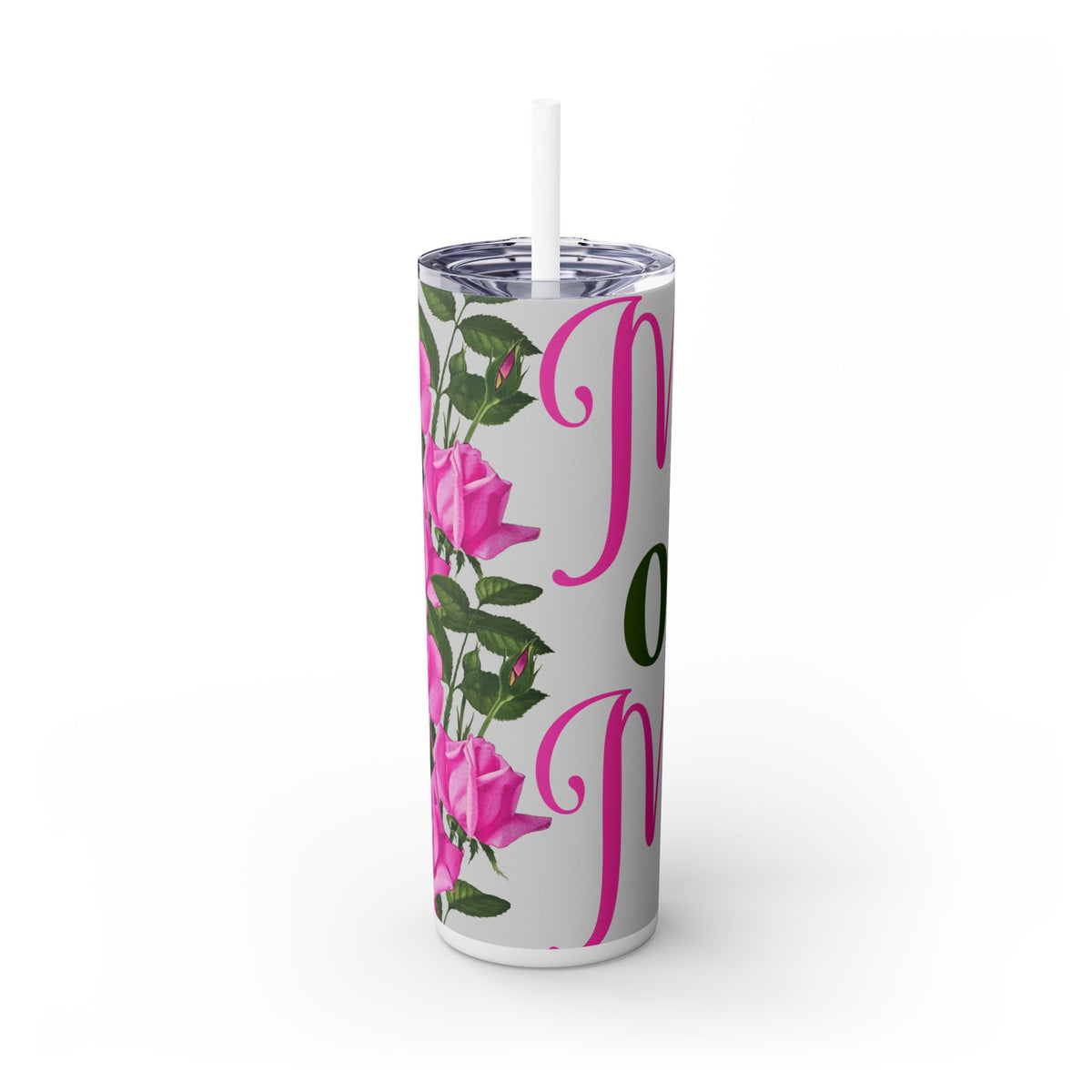 Mom Skinny Tumbler with Straw, 20oz
